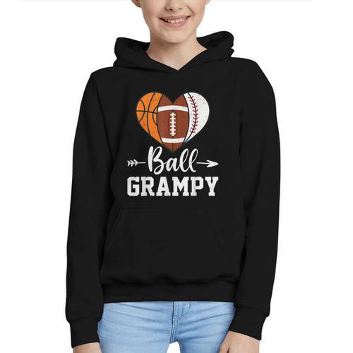 Ball Grampy Basketball Football Baseball Player Graphic Youth Hoodie - Sportilla