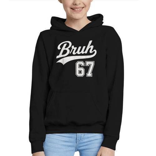 Baseball 6 7 Bruh Number 67 Six Seven Meme Boys Kids Graphic Youth Hoodie - Sportilla