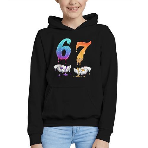 Baseball 67 Ice Cream Drip Six Seven Boys Meme Graphic Youth Hoodie - Sportilla