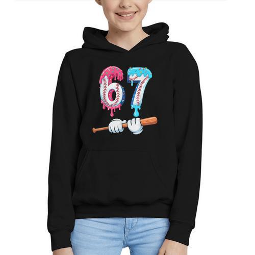 Baseball 67 Ice Cream Drip Six Seven Boys Graphic Youth Hoodie - Sportilla