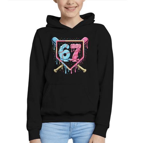 Baseball 67 Ice Cream Drip Six Seven Meme Boy Girl Kid Graphic Youth Hoodie - Sportilla