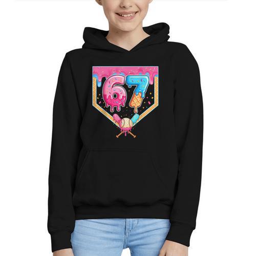 Baseball 67 Six Seven Meme Drip 6 7 Boys Girl Kids Graphic Youth Hoodie - Sportilla