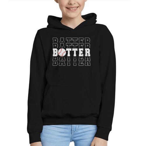 Baseball Batter Team Player Sport Lover Family Friends Fans Graphic Youth Hoodie - Sportilla