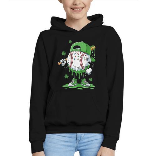 Baseball Drip For Boys Ice Cream Drip Baseball Player Graphic Youth Hoodie - Sportilla