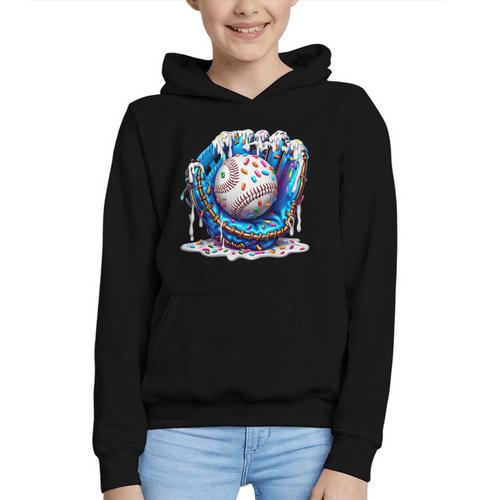 Baseball Drip For Boys Ice Cream Drip Youth Baseball Boys Graphic Youth Hoodie - Sportilla