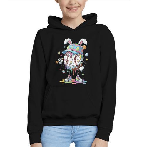 Baseball Drip Ice Cream Apparel Youth Boy Easter Day Graphic Youth Hoodie - Sportilla