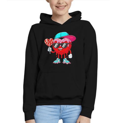 Baseball Drip Ice Cream Valentines Day Baseball Sport Boys Graphic Youth Hoodie - Sportilla