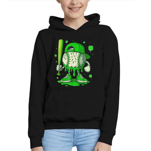 Baseball Drip Icecream Apparel Youth Boy St Patricks Day Graphic Youth Hoodie - Sportilla