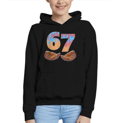Baseball Drip Number 67 Player Six Seven Meme Graphic Youth Hoodie - Sportilla