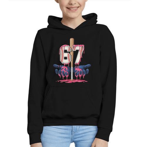 Baseball Drip Shirt Youth Baseball Glove Drip Ice Cream Graphic Youth Hoodie - Sportilla