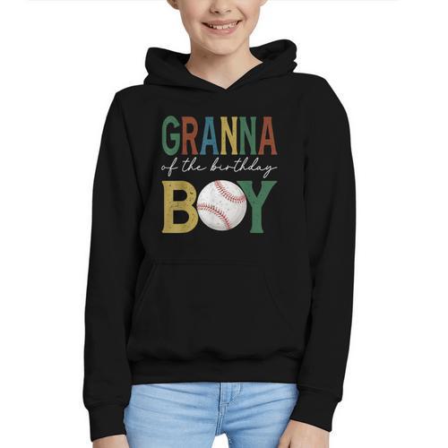 Baseball Granna Of The Birthday Boy Family Matching Graphic Youth Hoodie - Sportilla