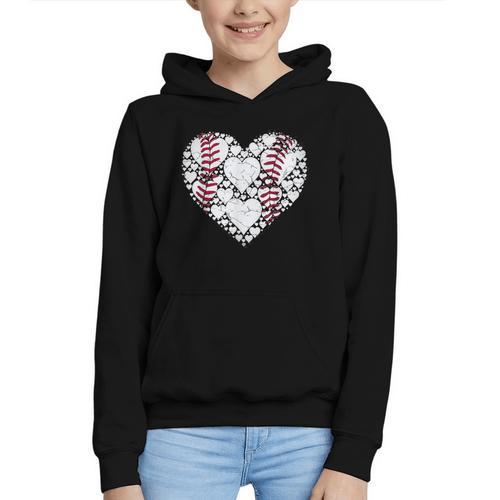 Baseball Heart Love Game Sports Fan Game Day Graphic Youth Hoodie - Sportilla
