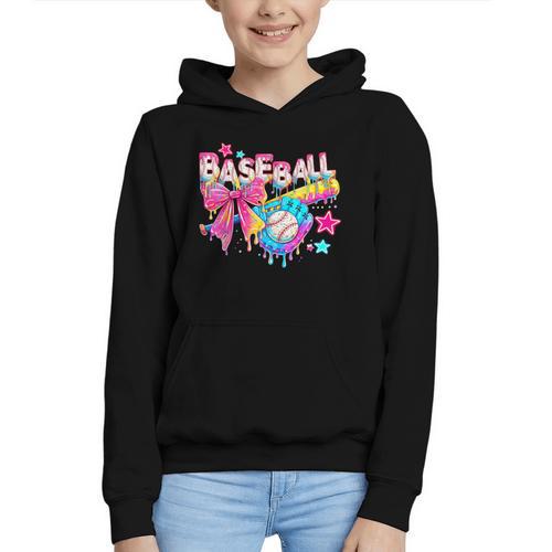 Baseball Ice Cream Drip Coquette Women Girls Mom Mama Graphic Youth Hoodie - Sportilla