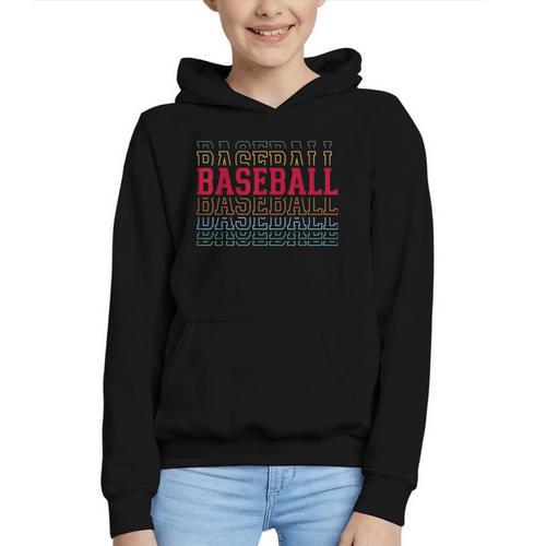 Baseball Layered Text Team Player Coach Youth Graphic Youth Hoodie - Sportilla