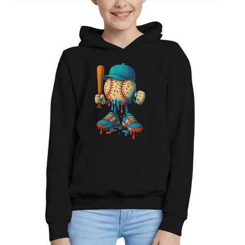 Baseball Lifestyle Youth Baseball Drip Icecream Graphic Youth Hoodie - Sportilla