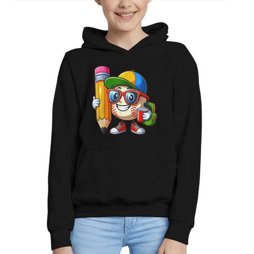 Baseball Lovers Pencil Back To School Kids Boys Girls Graphic Youth Hoodie - Savourry