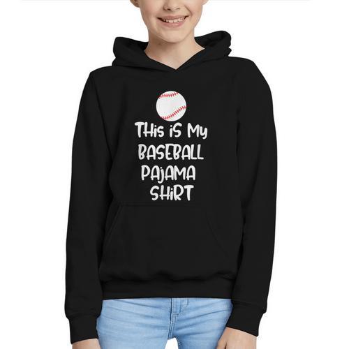 This Is My Baseball Pajama Shirt For Players Teens Boys Girl Graphic Youth Hoodie - Sportilla