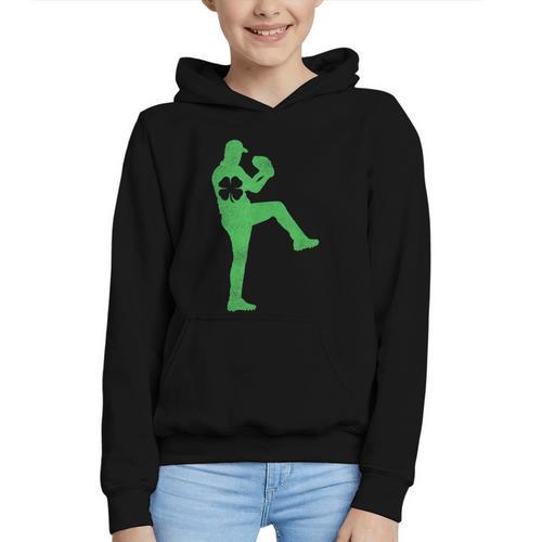 Baseball Shamrock St Patrick's Day Saint Paddy's Graphic Youth Hoodie - Sportilla