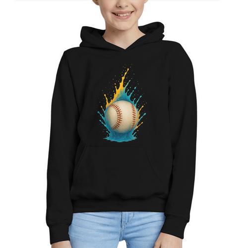 Baseball Splash Team Player For Kids Men Women Graphic Youth Hoodie - Sportilla