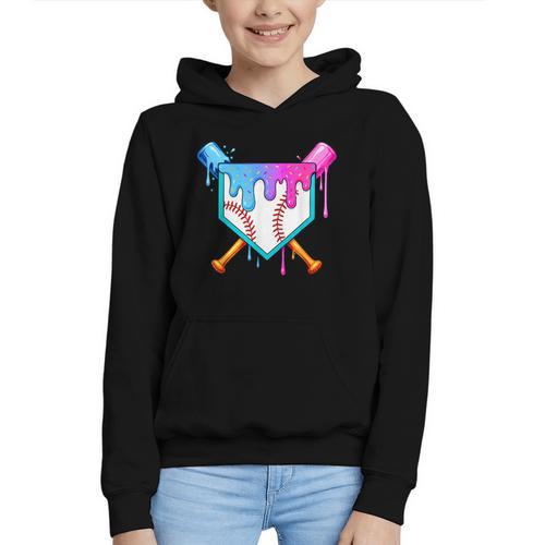 Baseball Sport Respect The Drip Boys Baseball Graphic Youth Hoodie - Sportilla
