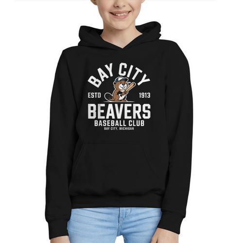 Bay City Beavers Baseball Club Estd 1913 Graphic Youth Hoodie - Sportilla