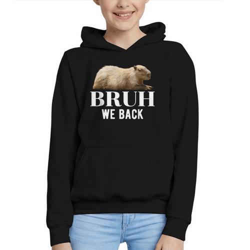 Bruh We Back To School Capybara First Day Of School Graphic Youth Hoodie - Savourry
