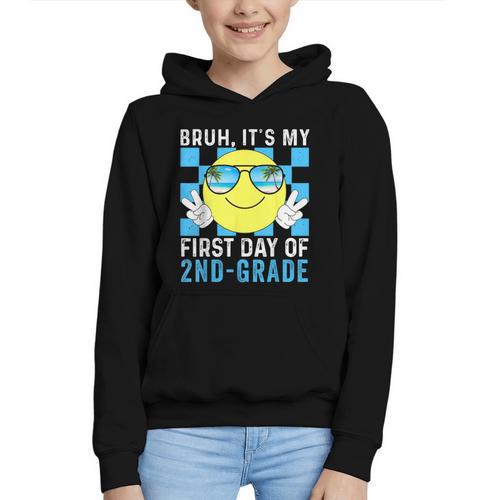 Bruh It's My First Day Of 2nd-Grade Back To School Kids Boys Graphic Youth Hoodie - Savourry