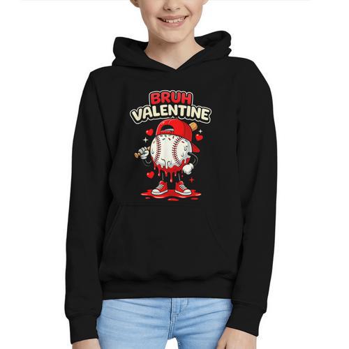 Bruh Valentine Baseball Drip Icecream Apparel Men Youth Boys Graphic Youth Hoodie - Sportilla