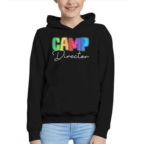 Camp Director Counselor Camper Camping Back To School Graphic Youth Hoodie - Savourry