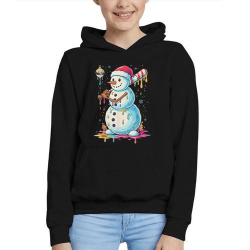 Christmas Baseball Snowman Drip For Boys Men Girls Women Graphic Youth Hoodie - Sportilla