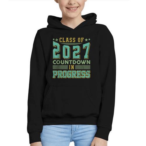 Class Of 2027 Countdown In Progress Fun Back To School Retro Graphic Youth Hoodie - Savourry