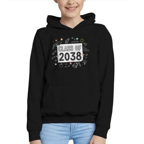 Class Of 2038 Grow Wiith Me School Back To School First Day Graphic Youth Hoodie - Savourry