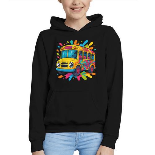 Colorful School Bus Driver Back To School Men Women Kids Graphic Youth Hoodie - Savourry