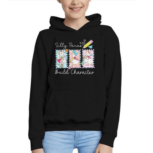 Coquette Back To School Silly Paras Build Character Graphic Youth Hoodie - Savourry