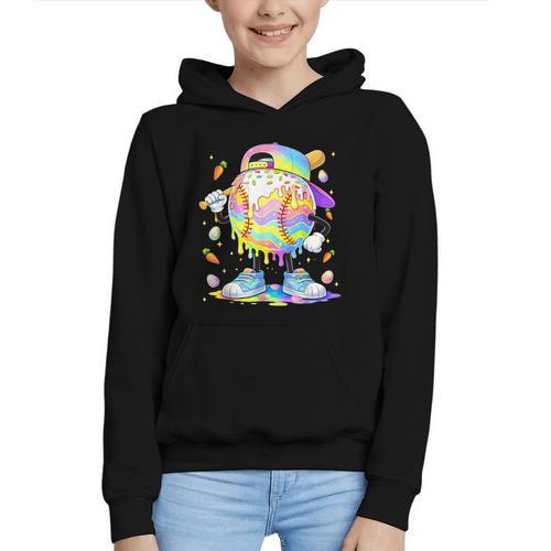 Cute Easter Baseball Ice Cream Boys Girls Kids Graphic Youth Hoodie - Sportilla