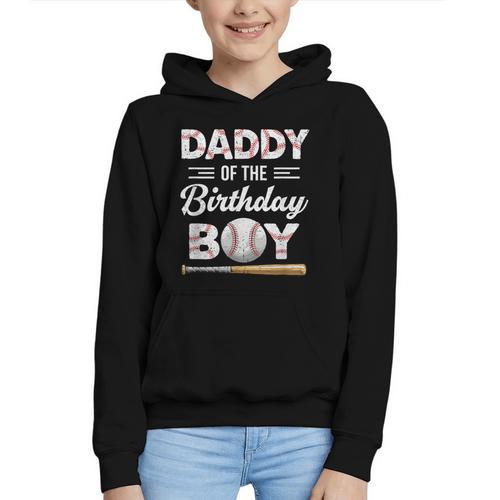 Daddy Of The Birthday Boy Baseball Matching Family Graphic Youth Hoodie - Sportilla