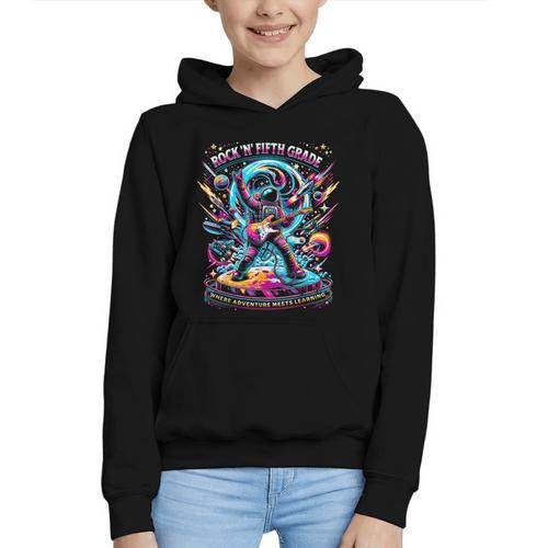 Fifth Grade Back To School Space Rocket Astronaut Graphic Youth Hoodie - Savourry