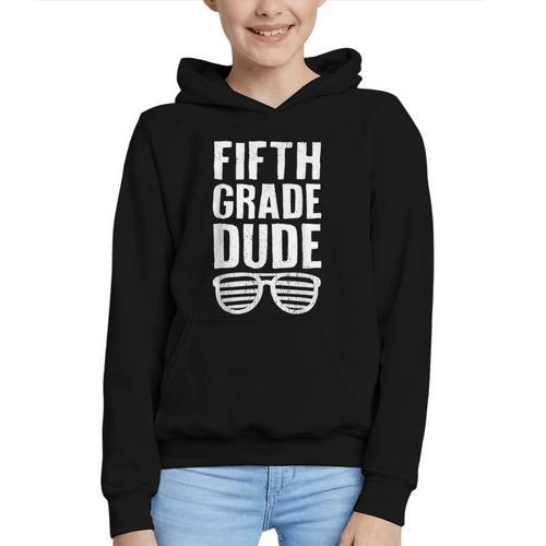 Fifth Grade Dude First Day Back To School Boys Kids Graphic Youth Hoodie - Savourry