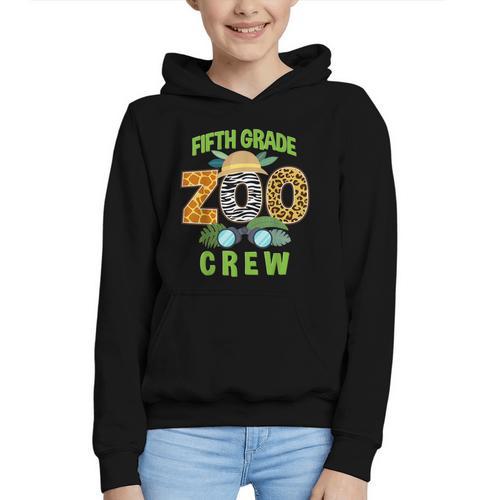 Fifth Grade Zoo Crew Wild Animal Safari Back To School Graphic Youth Hoodie - Savourry