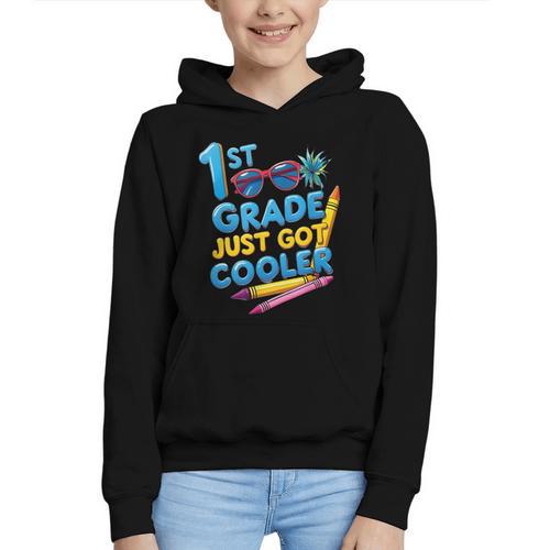 First Day Of First Grade Shirt Boys Girls Back To School Graphic Youth Hoodie - Savourry
