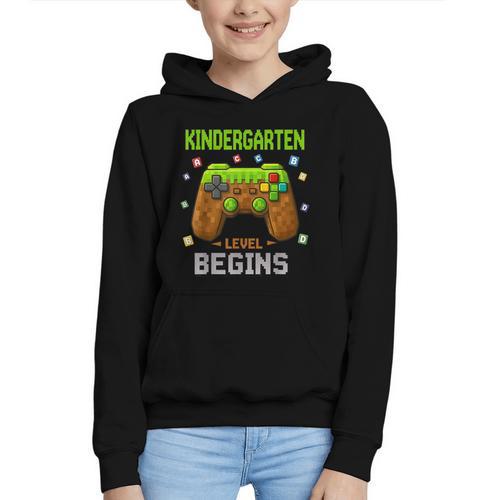 First Day Of Kindergarten Level Begins Back To School Graphic Youth Hoodie - Savourry