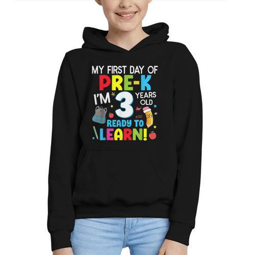 My First Day Of Pre-k Back To School Preschool Girls Boys Graphic Youth Hoodie - Savourry