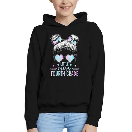 Fourth Grade Little Miss Back To School 4th Grade Little Graphic Youth Hoodie - Savourry