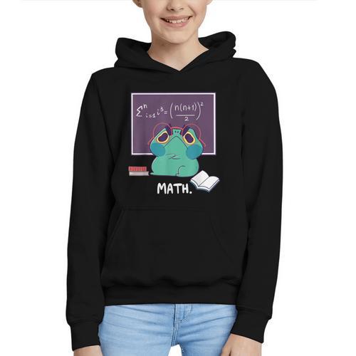 Frog Hates Math Kawaii Science Back To School Kids Graphic Youth Hoodie - Savourry