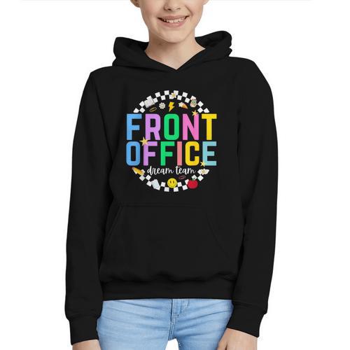 Front Office Squad Back To School Happy First Day Of School Graphic Youth Hoodie - Savourry