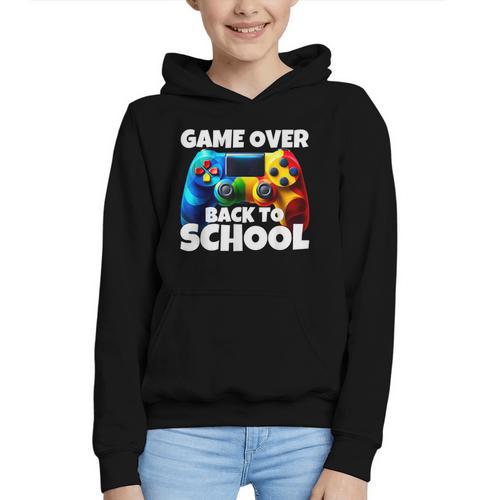 Game Over Back To School Gaming Controller Kids Gamer Graphic Youth Hoodie - Savourry