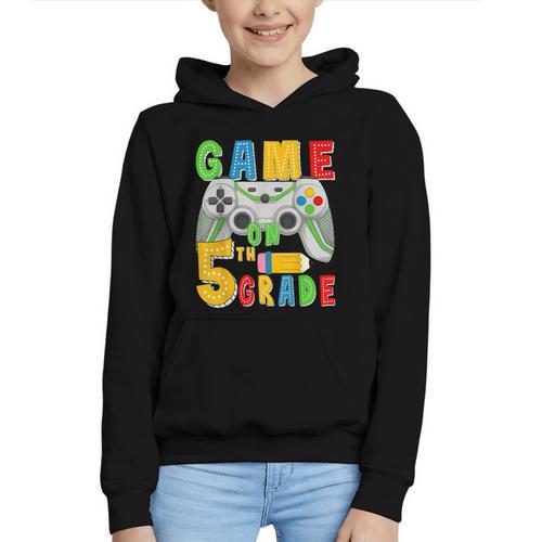 Game On Fifth Grade Back To School Gamer 5th Grade Boys Kids Graphic Youth Hoodie - Savourry