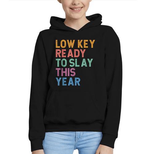 Gen Z Alpha Back To School Low Key Ready To Slay This Year Graphic Youth Hoodie - Savourry