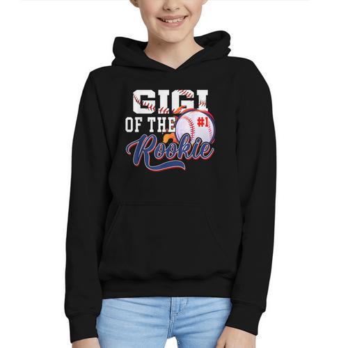 Gigi Rookie Of Year 1st Birthday Baseball Theme Matching Graphic Youth Hoodie - Sportilla