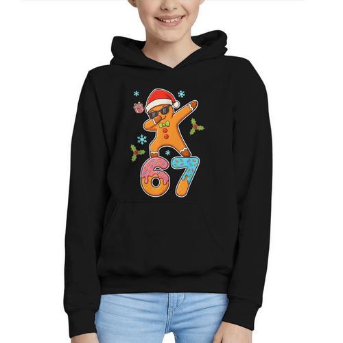 Gingerbread Six Seven 67 Ice Cream Drip Baseball Graphic Youth Hoodie - Sportilla